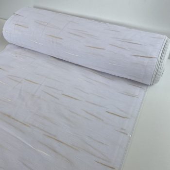 Pálcikás, fehér alapon krém és arany, 280 cm