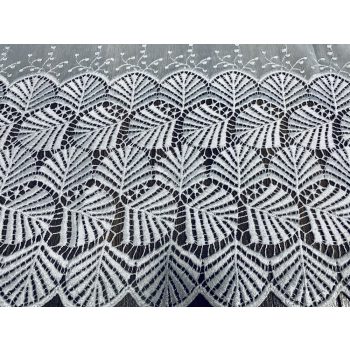 Applikált, dupla soros flitteres, fehér, 280 cm